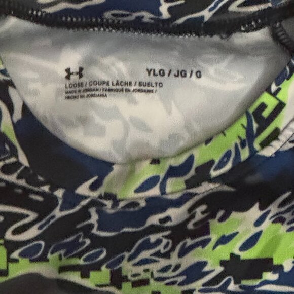 Under Armour Tech Logo Print Camo Short Sleeve Shirt Youth Large - Picture 3 of 5